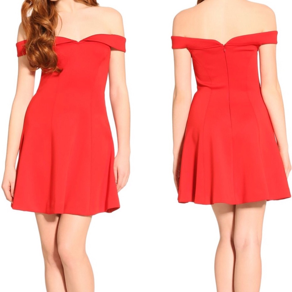 Guess Off-Shoulder Mini Dress in Red